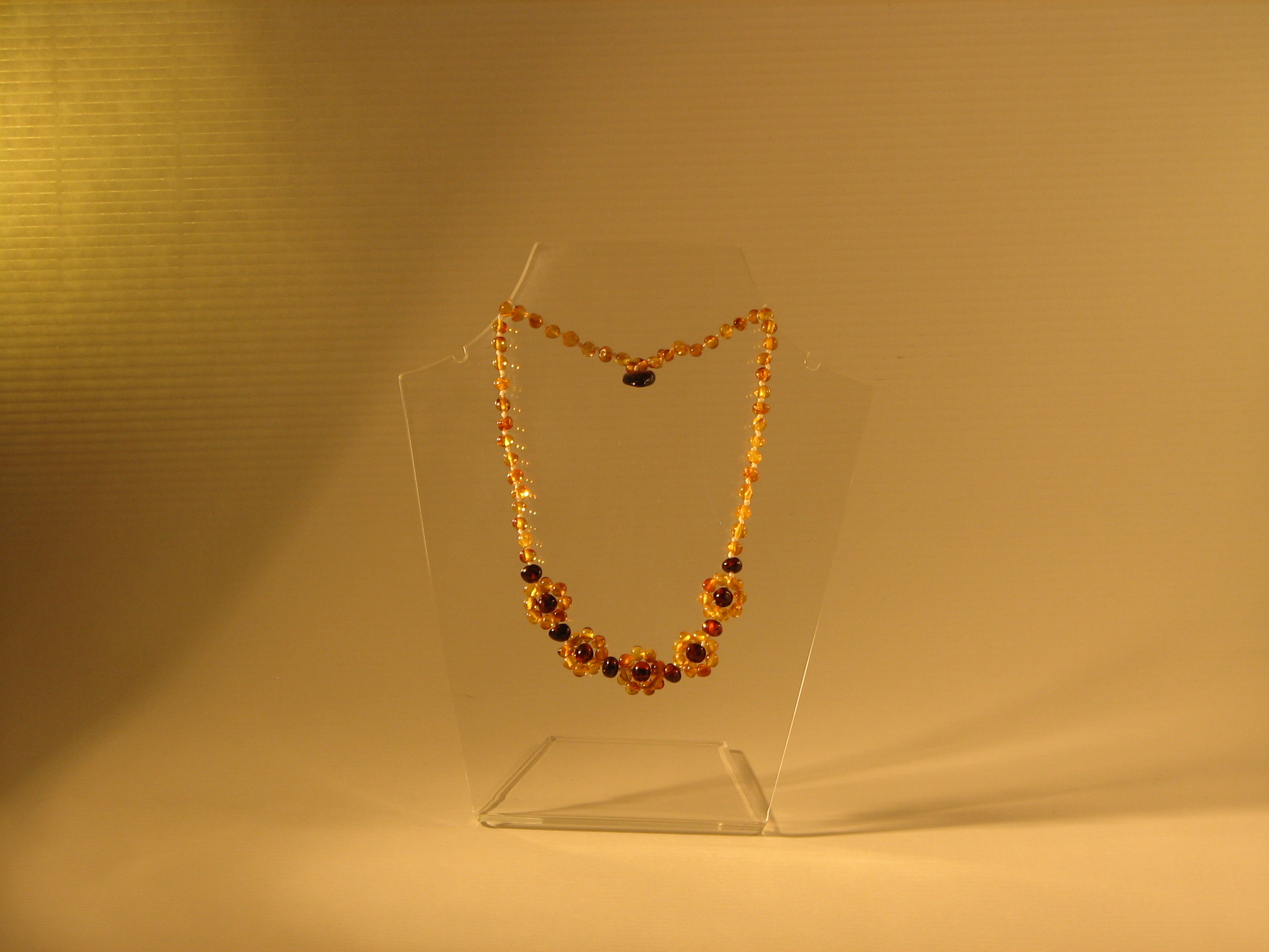 Amber Teething Necklaces Baroque flower style Lemon