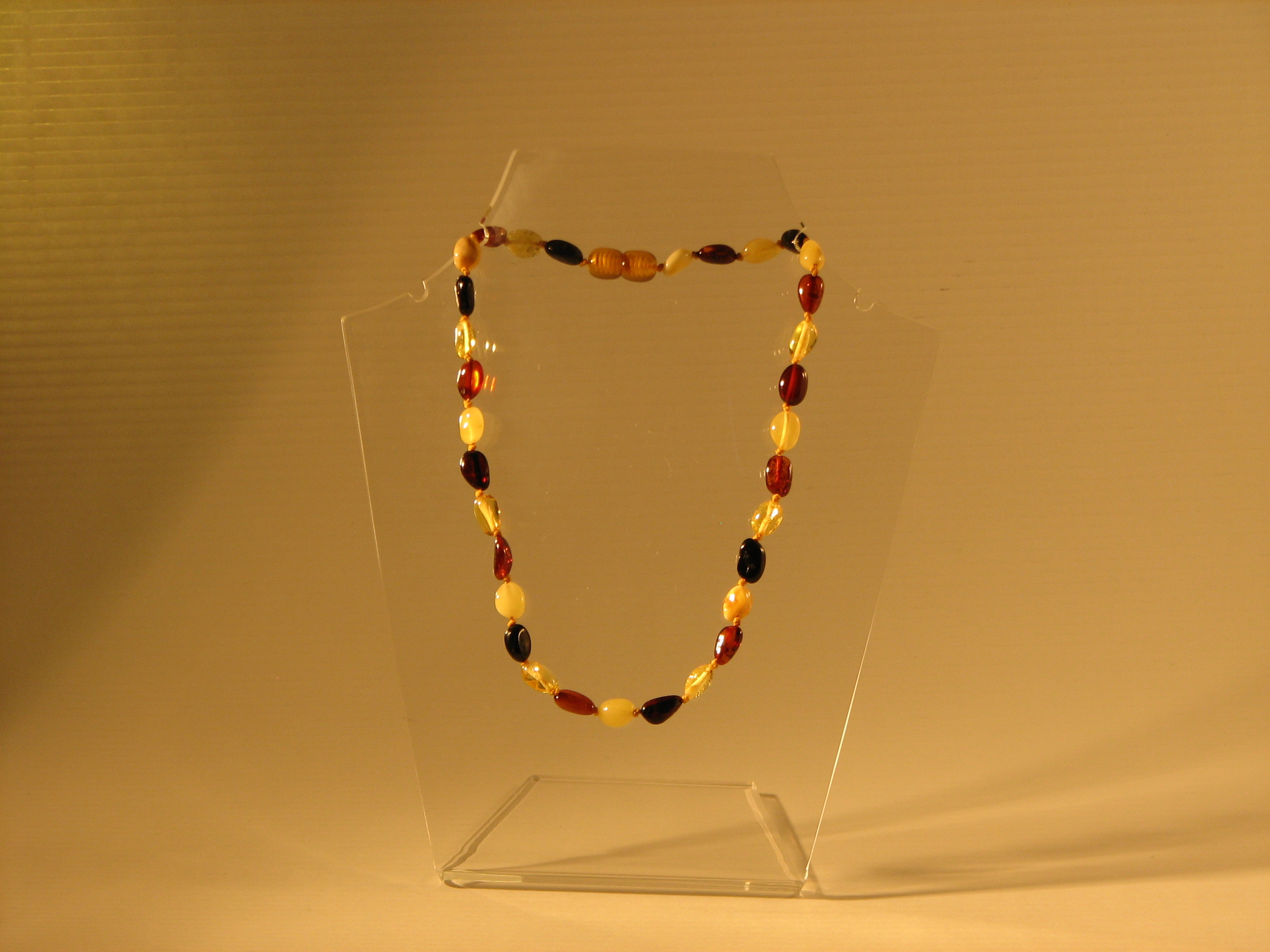 Amber Teething Necklaces Olive Multicolor