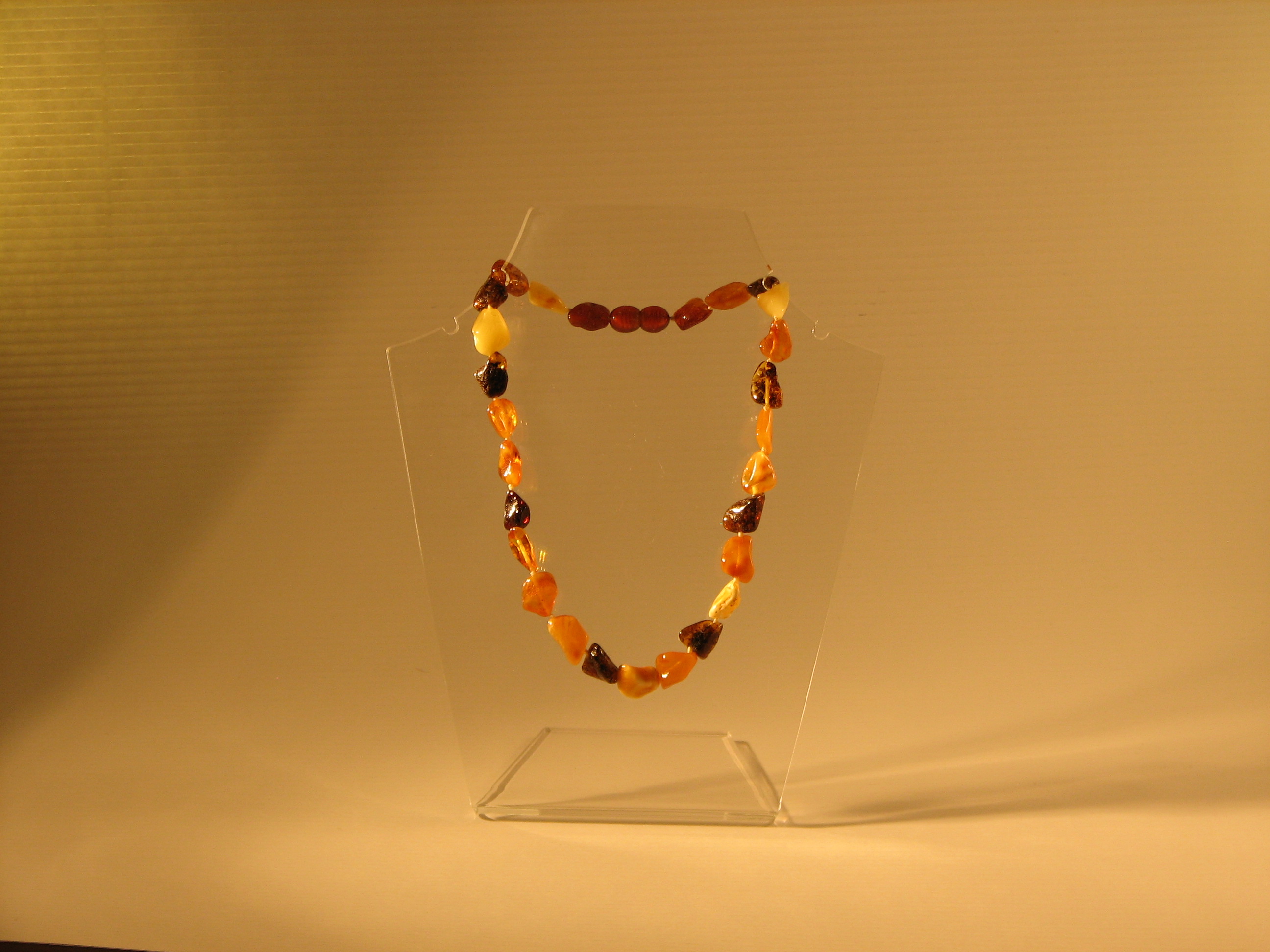 Amber Teething Necklaces Tumbled Stone Multicolor