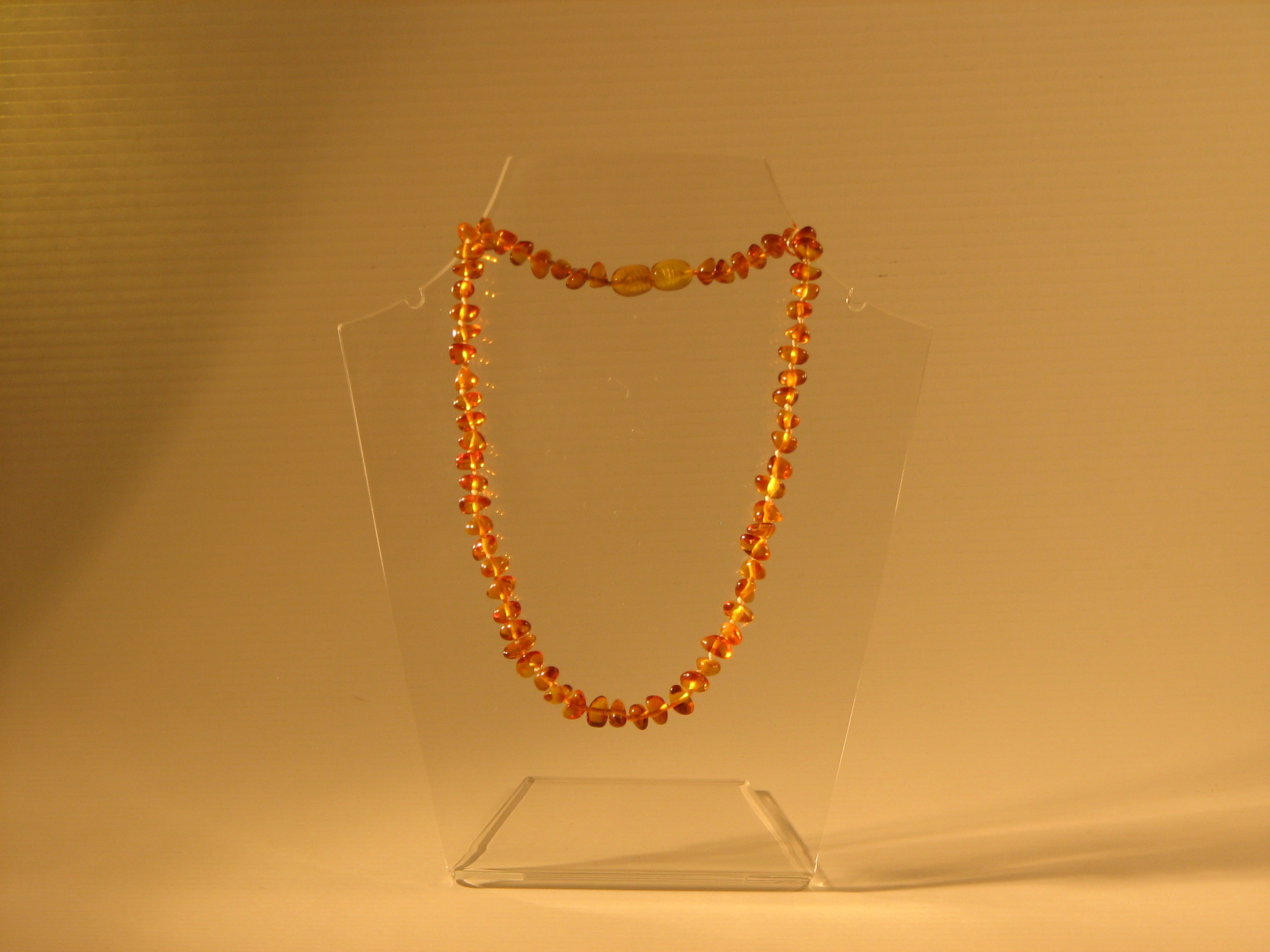 Amber Teething Necklaces Flat Baroque Cognac