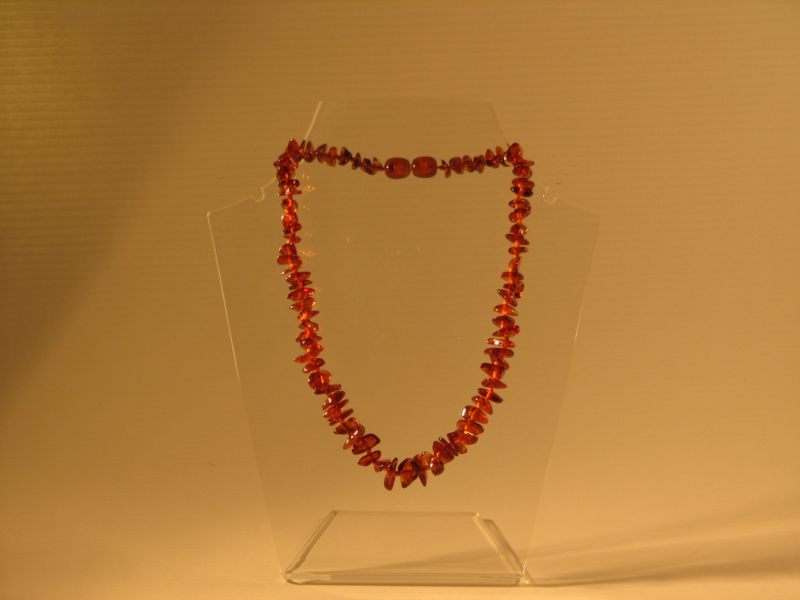 Amber Teething Necklaces Chips Dark Cognac