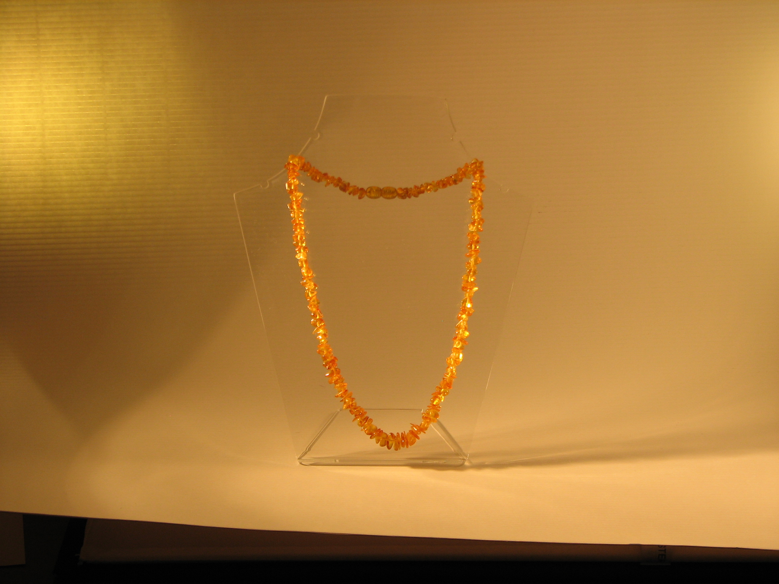 Amber Necklaces Chips style Cognac